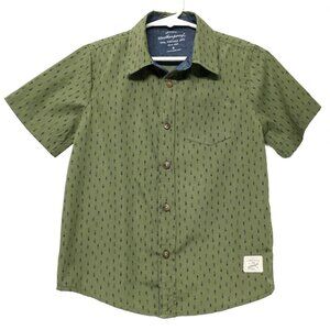 Weatherproof Boy's Shirt olive green with navy pattern size 6